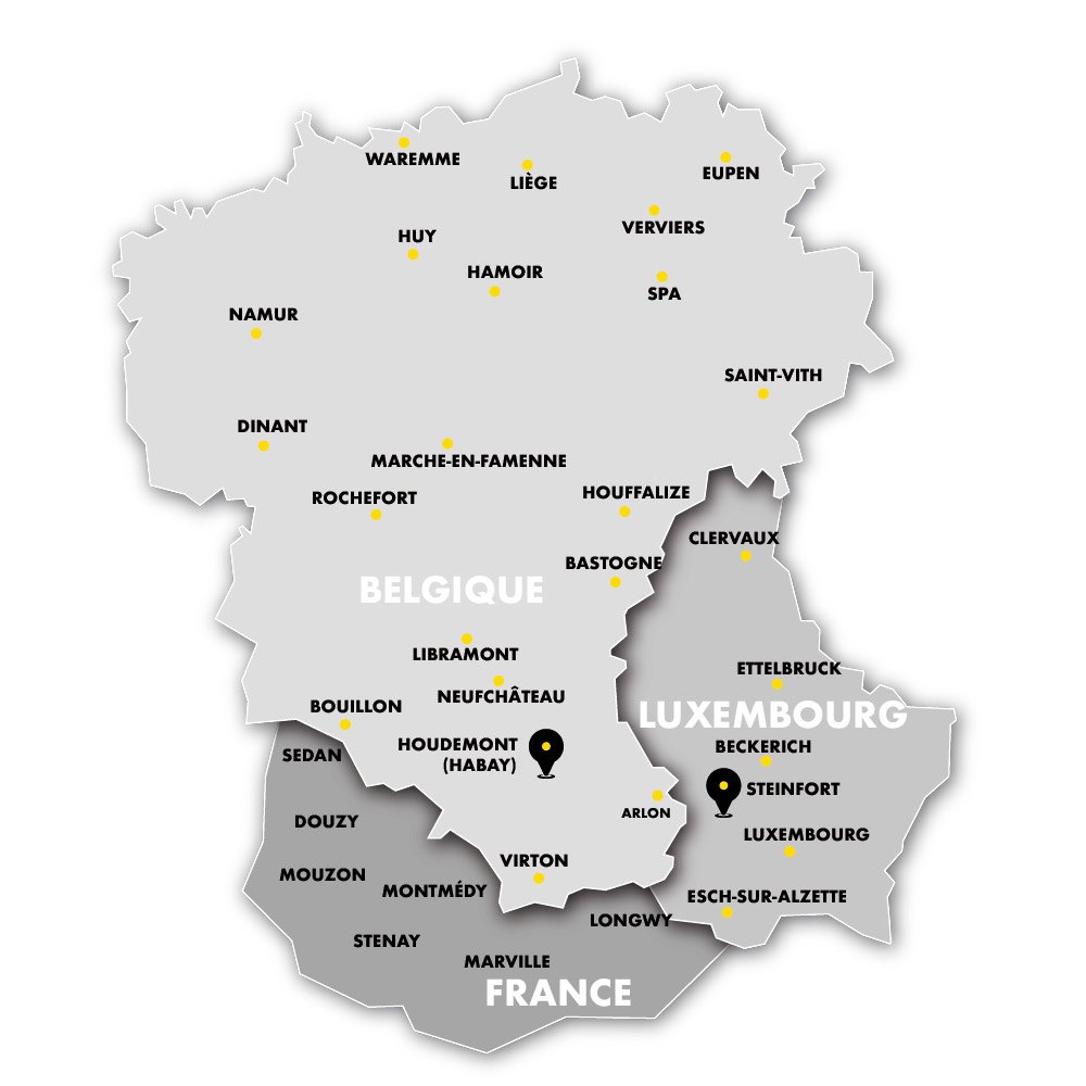 Zone de livraison pellets en vrac en province du Luxembourg en Belgique, France et Luxembourg