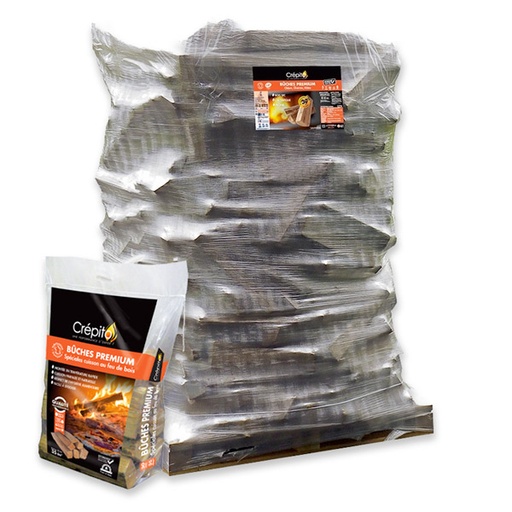 ﻿Crépito bois de cuisson - Bûches Prémium SCFB 30cm - Palette 2m3﻿